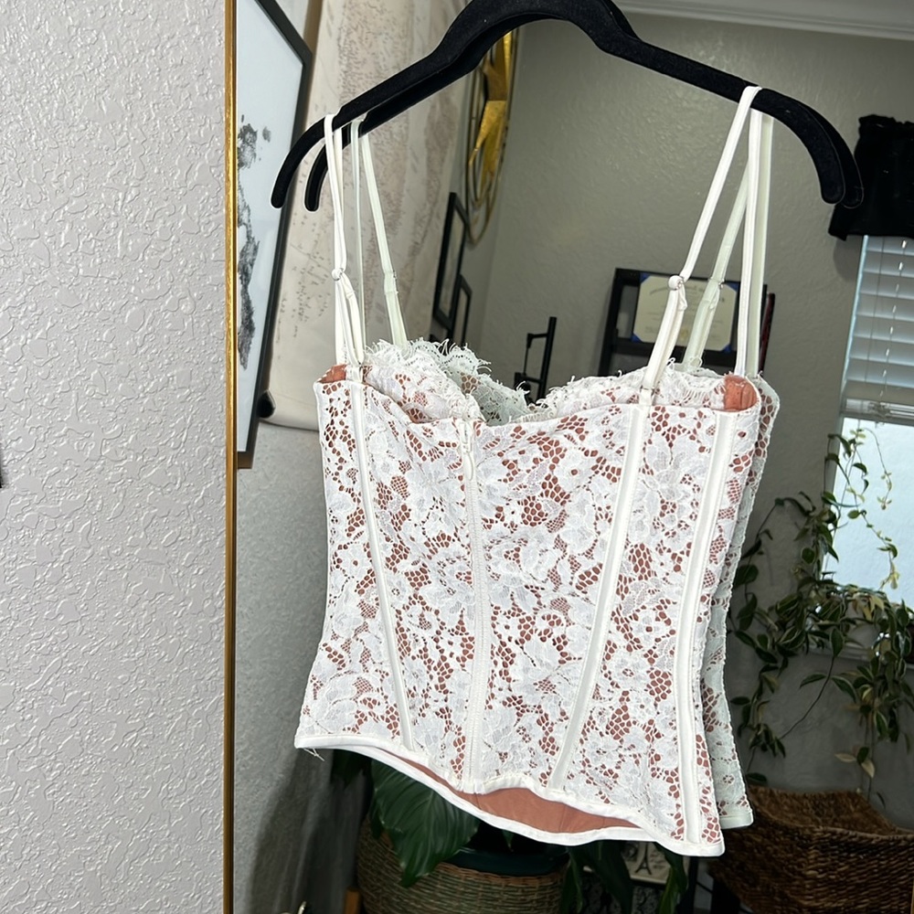 house of CB ‘Mila’ Ivory Lace underwired woven corset NWOT - Picture 8 of 8